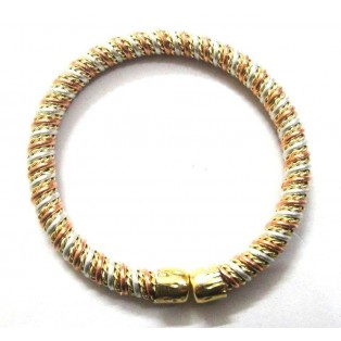 PLAIN Copper & Brass Twisted Braid Cuff Bracelet Wristlet Wristband - 7 mm Thick